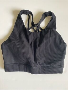 Small Linc Active Ribbed High-Neck Sports Bra - Black